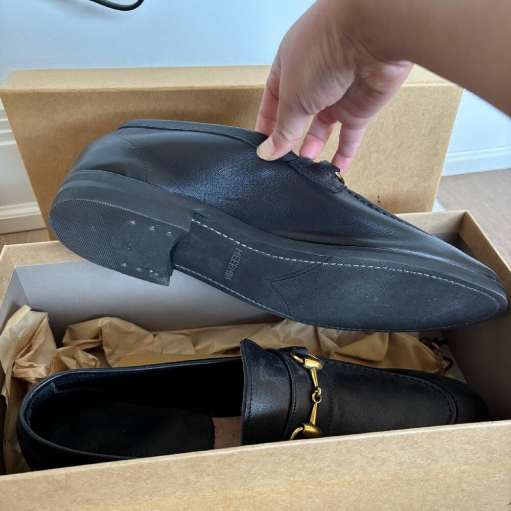 (NEW) Meermin loafters BLACK SOFTCALF - E - BLACK / 8.5 UK